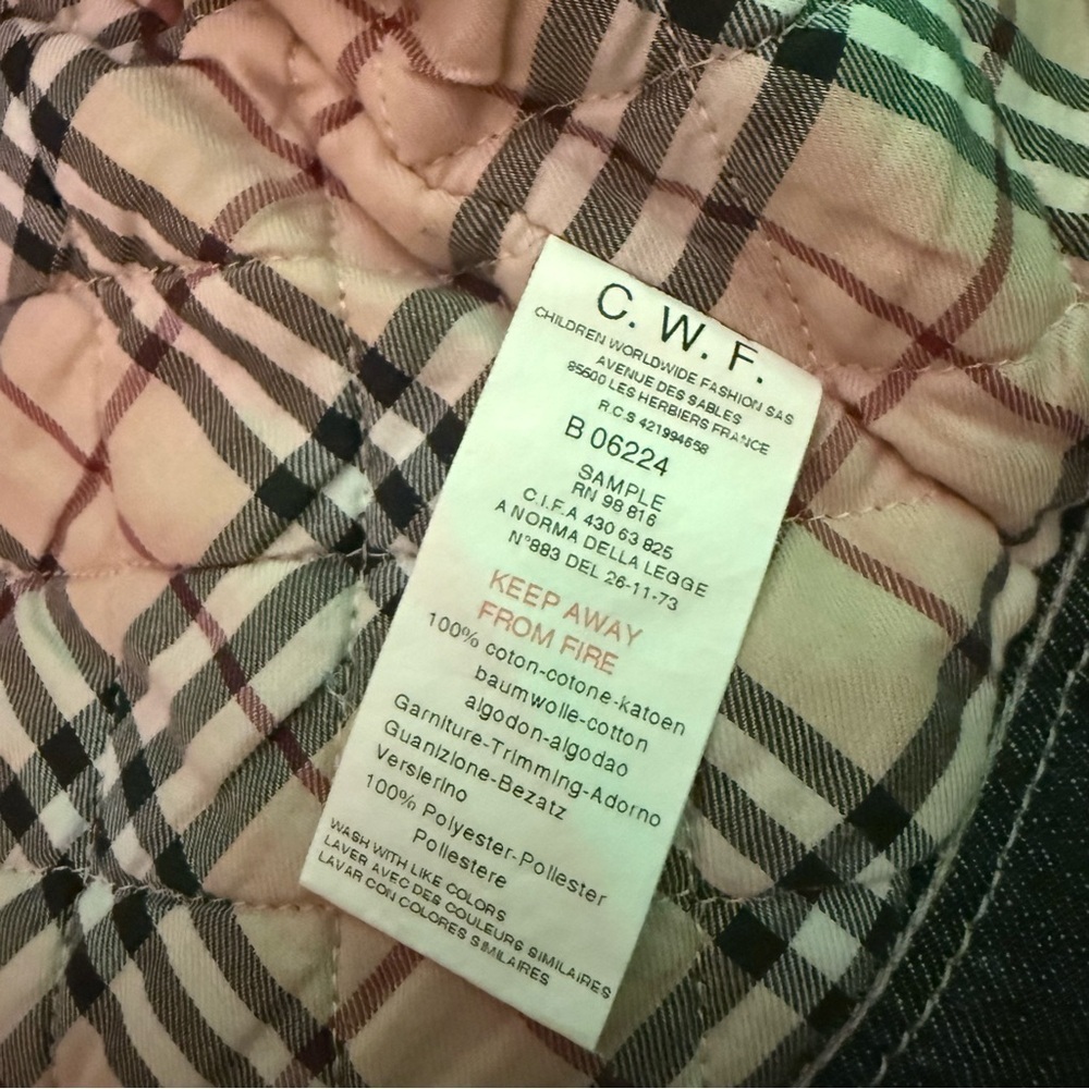 Burberry Baby kid vest jacket Jean denim 3/6 months lightly fleeced blue - Picture 4 of 5